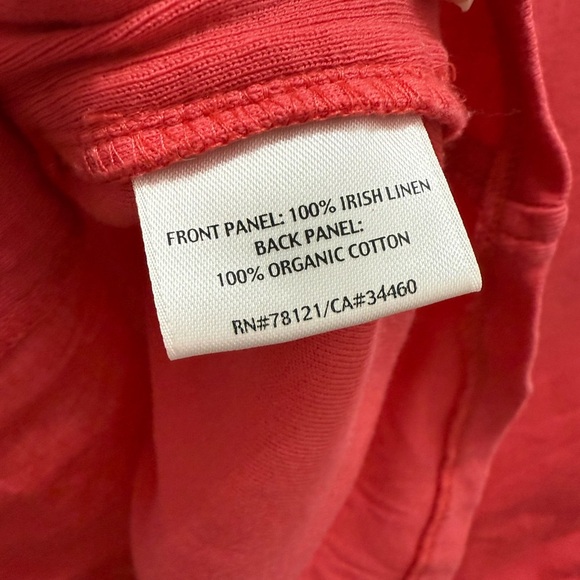 Eileen Fisher Linen Classic Button Down Shirt, Coral Red, Women's Size 1X - Picture 6 of 6